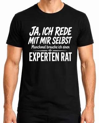 Productafbeelding van Ja, ik praat tegen mezelf. Expertadvies. Statement. Sarcasme. Humor. Heren T-shirt, zwart, maat L