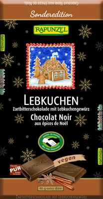 Produktbild von -Zartbitterschokolade mit Lebkuchengewürz 80 g – RAPUNZEL
