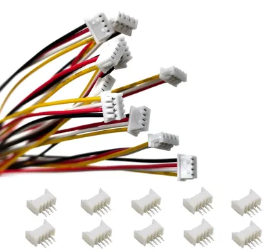 JST 1,25 mm 4-pol. Stecker-Set, 10 Stk., 20 cm Kabel