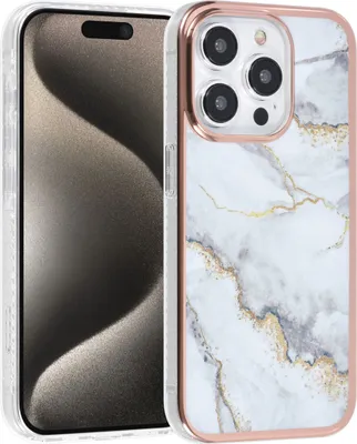 Produktbild von UNIQ Accessory iPhone 15 Pro TPU Back Cover - Marble White