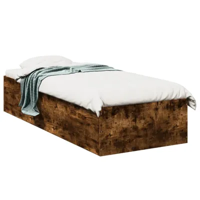 Produktbild von vidaXL Bettgestell Räuchereiche 100x200 cm Holzwerkstoff