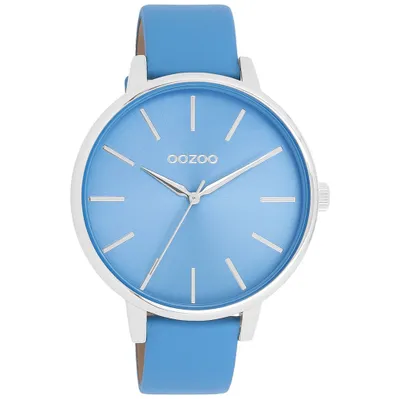 Produktbild von Oozoo Armbanduhr blau Leder Timepieces Damen Analog-Quarzuhr UOC11296