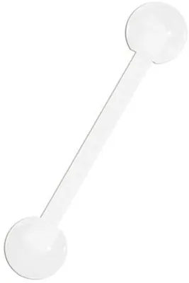 Produktbild von Karisma Bioplast UV Acryl Weiss Zungenpiercing Hantel 5/5mm Kugeln