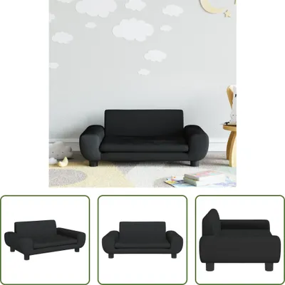Productafbeelding van Living Store Kinderbankje, zwart, 70x45x33 cm, fluweel