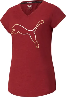 Produktbild von PUMA Train Favorite Heather Cat Trainingsshirt Damen intense red heather XS