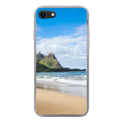 Produktbild von MuchoWow® Handyhülle Schutzhülle Hülle für iPhone 7 Strand - Tropisch - Hawaii Silikon Softcase Handy Hülle - Kartenhalter