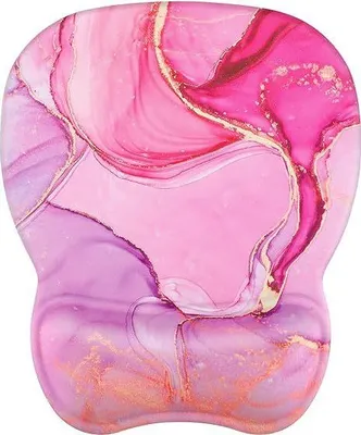 Produktbild von Ergonomisches Mauspad mit Gel-Handgelenkstütze, bequemes Mauspad mit glatter Handballenauflage und rutschfester PolyurethanBasis zur Schmerzlinderung, Computer, Laptop, Büro & Zuhause, 9,4 x 8,1 Zoll, rosa Marmor