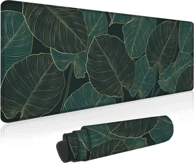 Produktbild von Gaming Mauspad XXL 800 x 300 mm Tropische Blätter Grün  Mousepad Groß