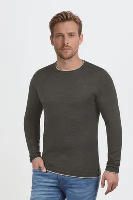 Produktbild von BLEND BHOdin Herren Strickpullover Feinstrick Pullover mit Rundhals-Ausschnitt Baumwollmischung Regular fit
