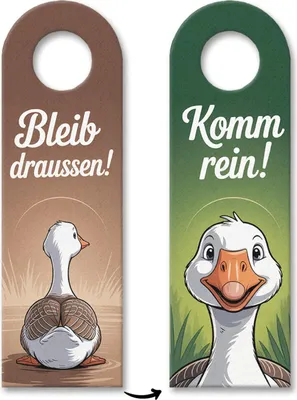 Produktbild von Cartoon Gänse Bleib draussen! Komm rein! Türhänger