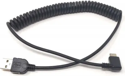 Produktbild von System-S USB C 3.1 zu USB A Gewinkelt Spiral Kabel 50 - 100 cm