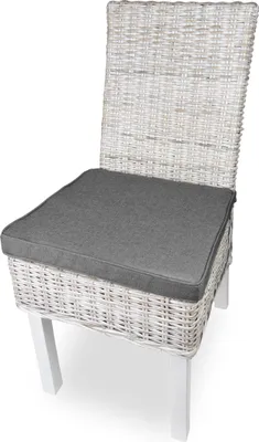 Produktbild von sunnypillow 4er Set Stuhlkissen 40 x 45 x 5cm | Polsterauflage Auflage für Stühle / Rattanstühle | Stuhlauflage mit Schleifenbändern | Indoor / Outdoor | Grau |