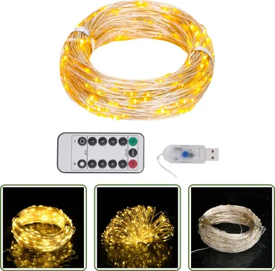 Image de The Living Store Guirlande lumineuse à LED avec 300 LED blanc chaud 30 m