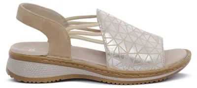 Produktbild von Ara Damen Sandalen 122900514 aus Leder mit Keilabsatz, 3,5 cm Absatzhöhe, Silber, Leicht