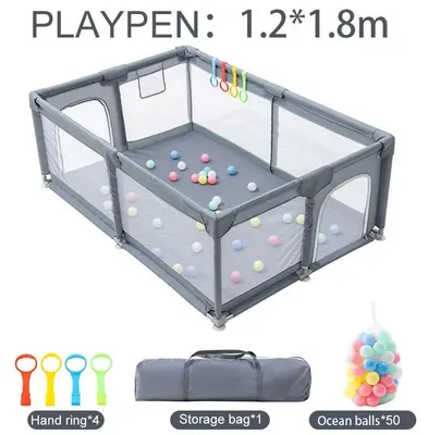 Immagine prodotto di Recinto per bambini – Stalla per bambini – Per interni – Griglia di sicurezza – Piscina di palline – Con accessori – 120 x 180 cm