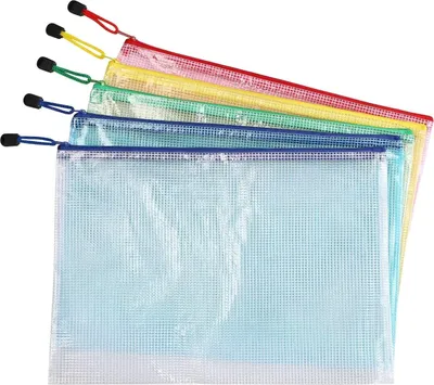 Produktbild von Dokumententasche A6, 12 Stücke Zip Tasche, bunte wasserdichte Dokumententasche mit Reißverschluss, Mesh Beutel mit Reißverschluss Datei Zipper Tasche Reißverschlusstaschen  A4-5 Stück