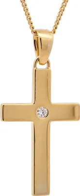 Produktbild von Gold Anhänger Kreuz Brillantmit Goldkette 585-14 Karat Gold 60 cm