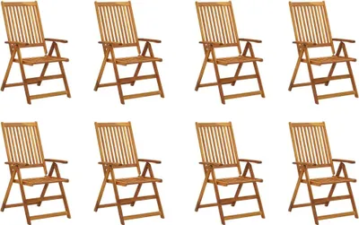 Produktbild von vidaXL Klappbare Gartenstühle mit Kissen 8 Stk. Massivholz Akazie