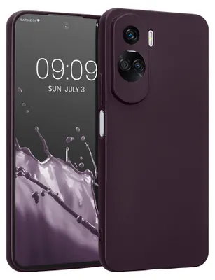 Produktbild von kwmobile Handyhülle für HONOR 90 Lite 5G Hülle - weiche Silikon Case metallisch schimmernd - Schutzhülle Cover - Metallic Brombeere