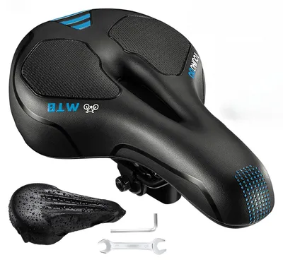 Produktbild von Bequemer, breiter Fahrradsattel mit Gelpolsterung für Mountainbikes und Citybikes