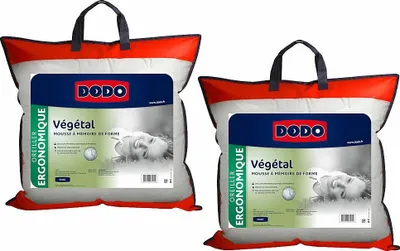 Produktbild von 2er-Set ergonomische Formgedächtnis-Kissen DODO VEGETAL 60x60 cm