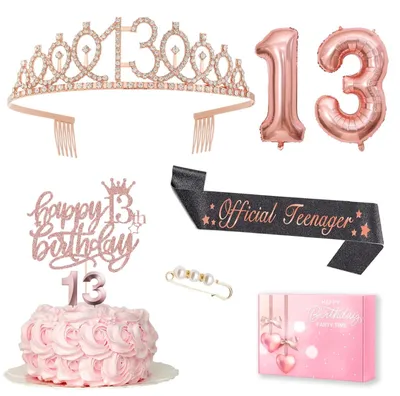 Produktbild von Geburtstagsdekoration 13. Geburtstag mit Krone und Schärpe