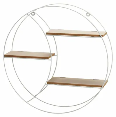 Produktbild von HOWHOMELY | Wandregal - Hängeregal - weiß - braun - 44 cm - Schweberegale - mit Ablagen - modern