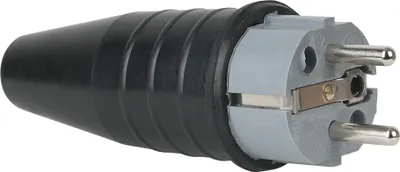 Produktbild von PCE Rubber Schuko Connector Male Grau - 240 V - CEE 7/VII - 16 A