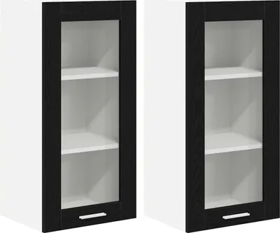 Obrázek produktu pro vidaXL Nástěnná skříňka s dvířky 2 ks vzhled černý dub 40 x 31 x 80 cm
