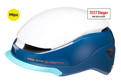 Produktbild von KED Mitro UE-1 Helm Für E-Bike, City & Pendler | Urban Fahrradhelm Mit MIPS, BOA-System & Belüftung | Farbe: blue white Größe: 58-61 (L)