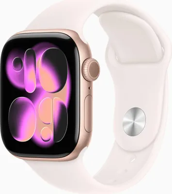 A close-up studio shot of a smartwatch.