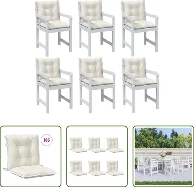 Immagine prodotto di The Living Store Cuscini per schienale basso 6 pz. Tessuto melange crema 100x50x7 cm
