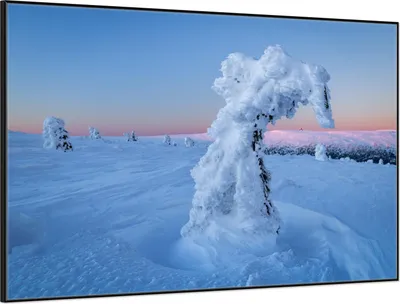 Produktbild von Wallario Wandbild Schneeskulptur, Größe: 61 x 91,50 cm, Poster mit schwarzem Aluminiumrahmen