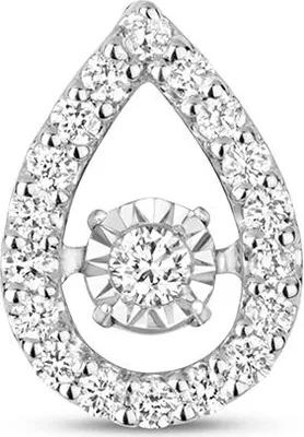Produktbild von 9 Karat (375) Weißgold Damen - Diamant Anhänger Brillant-Schliff 0.25 Karat H - I1 I2 - 13mm*9mm; TRS2941