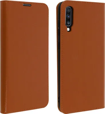 Produktbild von Avizar, Business-Lederhülle mit Geldbörse für Samsung Galaxy A70, Camel