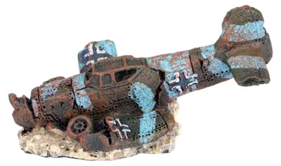Produktbild von Aquarium Flugzeugwrack - Harz Ornament für Aquarienlandschaften