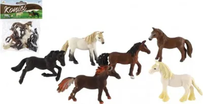 Produktbild von Pferd klein 6pcs Kunststoff 6-7cm in Tasche