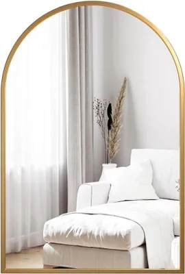 Immagine prodotto di Specchio da trucco in vetro temperato con cornice in alluminio - Rettangolare, 90x60 cm - Specchio da parete e da tavolo