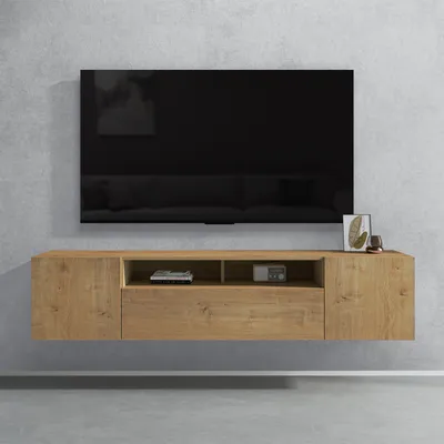 Produktbild von doporro TV Lowboard TV-Schrank Fernsehschrank 180cm in Kerneiche Hängend Fernsehtisch, TV-Regal für Fernseher Fernsehschrank03