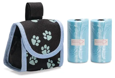 Produktbild von Karlie Kotbeuteltasche Easy Bag Inkl. 2 Rollen Nylon schwarz/blau 5 x 7 cm