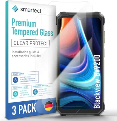 Produktbild von 3x Schutzglas Panzerfolie für Blackview BV9200/BV6200/BV 6200 Pro Displayschutz