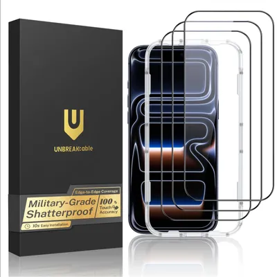 Produktbild von Displayschutzfolie aus gehärtetem Glas für iPhone 17 Pro - 3er Pack