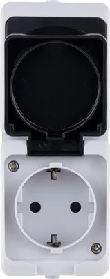 Image de REV AquaMini Interrupteur combiné Prise en saillie IP54 Pièce humide compact mini peu encombrant