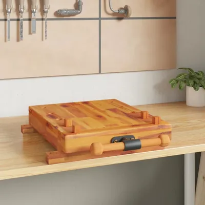 Produktbild von vidaXL Pracovný stôl so zverákom 52x44x9,5 cm z masívneho dreva akácie