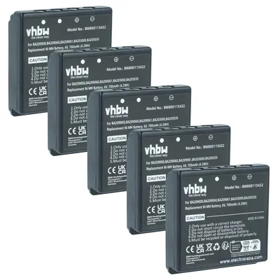 Produktbild von vhbw 5x Akku Ersatz für HBC PM237745002 für Industrie-Funkfernsteuerung Fernbedienung (700 mAh, 6 V, NiMH) - Schwarz