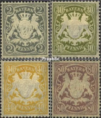 Produktbild von Briefmarken Bayern 1900 Mi 65y-68y (kompl.Ausg.) gestempelt Staatswappen