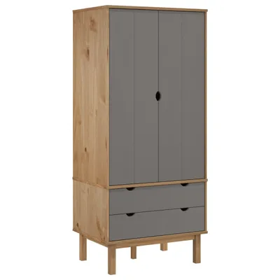 Immagine prodotto di vidaXL Armadio OTTA Brown&Grey 76,5x53x172 cm in legno di pino massiccio