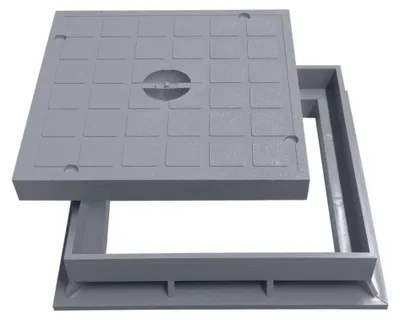 Produktbild von Marley Schachtdeckel mit Rahmen 20x20cm für Einlaufschacht Schachtabdeckung Kanaldeckel PVC