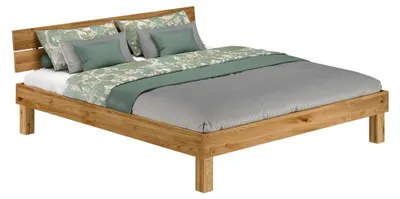 Produktbild von Massivholzbett Einzelbett Doppelbett Eiche geölt wählbare Liegeflächengröße
