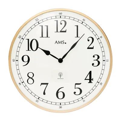 Produktbild von AMS 5607 Wanduhr Funk Funkwanduhr analog rosegold farben rund mit Glas